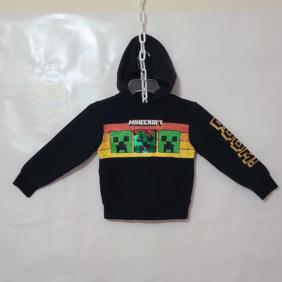 MINECRAFT Kid's Black with Long Sleeve Pullover Hoodie - Size S(5/6) - Picture 1 of 11